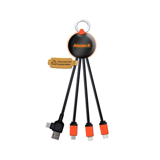 RPET LED Charging Cables Orange